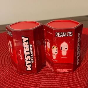 Hallmark Peanuts Snoopy Mystery Ornament Set of 2 NWT